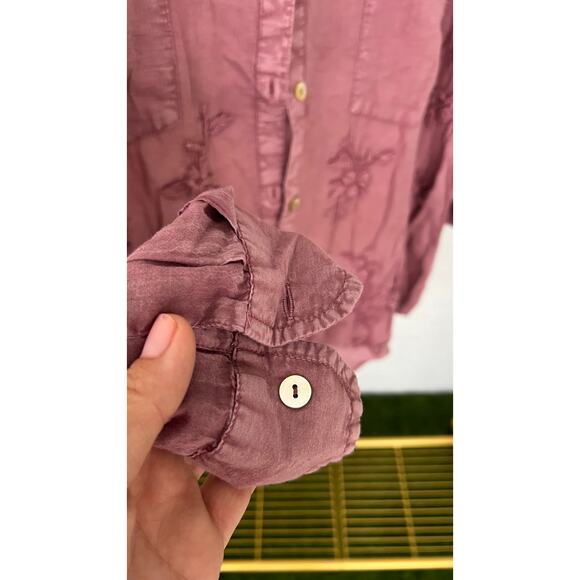 NWT Anthropology by Kyla Seo Jo Buttons Up Cotton Embroidered Shirt Size Small - Picture 9 of 12